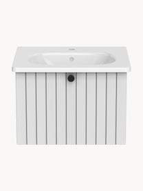 Lavabo con armadietto Emil, larg. 60 cm, Maniglie: metallo rivestito, Grigio chiaro, Larg. 60 x Alt. 42 cm