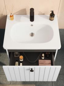 Lavabo con armadietto Emil, larg. 60 cm, Maniglie: metallo rivestito, Grigio chiaro, Larg. 60 x Alt. 42 cm