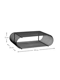 Kleines Wandregal Curve aus Metall, Metall, pulverbeschichtet, Schwarz, 40 x 12 cm