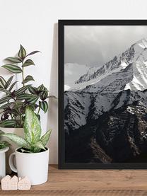 Gerahmter Digitaldruck Snow Mountain, Bild: Digitaldruck auf Papier, , Rahmen: Holz, lackiert, Front: Plexiglas, Schwarz, Weiß, B 43 x H 53 cm