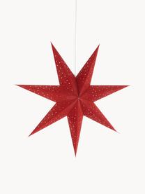 Fluwelen kerstster Orby in rood, Papier, fluweel, Rood, Ø 75 cm