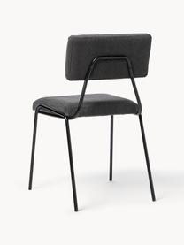 Corduroy gestoffeerde stoelen Mats, 2 stuks, Bekleding: corduroy (88% polyester, , Poten: gepoedercoat metaal Het m, Corduroy antraciet, B 50 x H 80 cm