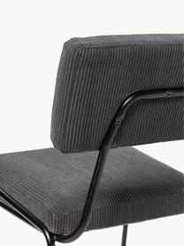 Manšestrové čalouněné židle Mats, 2 ks, Antracitová, Š 50 cm, V 80 cm