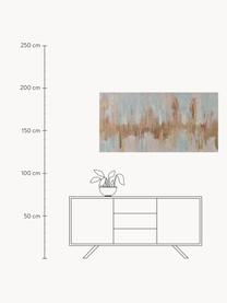 Ręcznie malowany obraz na płótnie Interferenza di Colori, Stelaż: drewno sosnowe, Jasny niebieski, jasny różowy, beżowy, S 140 x W 70 cm