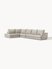 XL-Ecksofa Tribeca, Bezug: 100 % Polyester Der hochw, Gestell: Massives Kiefernholz, FSC, Füße: Massives Buchenholz, lack, Webstoff Hellgrau, B 405 x T 228 cm, Eckteil links