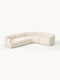 Sofá rinconera modular Sofia (4 plazas), Tapizado: borreguillo (100% polipro, Estructura: madera de abeto, tablero , Patas: plástico El material util, Tejido blanco Off White, An 312 x F 235 cm