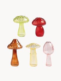 Jarrones de vidrio Mushroom, 5 uds., Vidrio, Multicolor, Set de diferentes tamaños