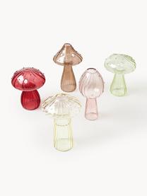 Glas-Vasen Mushroom, 5er-Set, Glas, Bunt, Set mit verschiedenen Größen