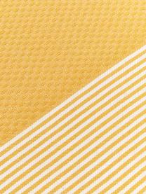 Ręcznik plażowy z frędzlami Ibiza, Bawełna,
Bardzo niska gramatura, 200 g/m², Szafranowy żółty, biały, D 100 x S 200 cm