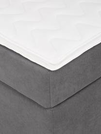 Boxspringbed Oberon, Matras: 5-zones pocketvering, Poten: kunststof Dit product is , Geweven stof antraciet, B 180 x L 200 cm, hardheidsgraad H2