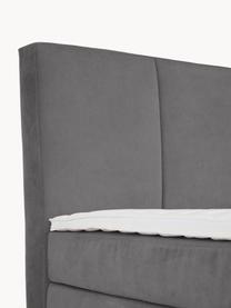 Boxspringbett Oberon, Matratze: 5-Zonen-Taschenfederkern, Füße: Kunststoff Dieses Produkt, Webstoff Anthrazit, B 180 x L 200 cm, Härtegrad H2