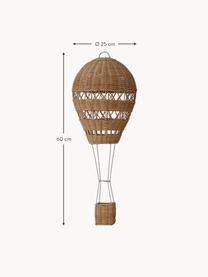 Handgemaakte decoratieve luchtballon van rotan, Rotankleurig, Beige, Ø 25 x H 60 cm