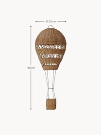 Handgefertigter Deko-Heißluftballon Huggi aus Rattan, Rattan, Beige, Ø 25 x H 60 cm