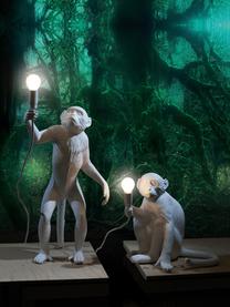 Design Außentischlampe Monkey mit Stecker, Leuchte: Kunstharz, Weiß, B 34 x H 32 cm