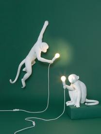 Design outdoor LED tafellamp Monkey met stekker, Lamp: kunsthars, Wit, B 34 x H 32 cm