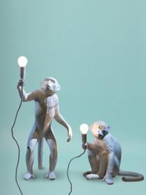 Design Aussentischlampe Monkey mit Stecker, Leuchte: Kunstharz, Weiss, B 34 x H 32 cm