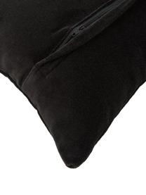 Coussin rectangulaire velours brodé noir Antler, Noir, beige, larg. 30 x long. 50 cm