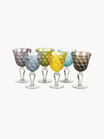 Copas de vino Blocks, 6 uds., Vidrio, Multicolor, Ø 10 x Al 17 cm, 250 ml