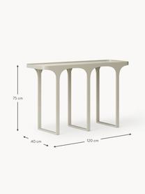 Consolle effetto travertino Bella, Struttura: metallo verniciato a polv, Effetto travertino beige chiaro, Larg. 120 x Alt. 75 cm