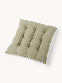 Poduszka na krzesło z bawełny Sasha, Oliwkowy zielony, S 40 x D 40 cm