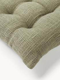 Coussin de chaise en coton Sasha, Vert olive, larg. 40 x long. 40 cm