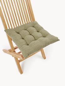 Poduszka na krzesło z bawełny Sasha, Oliwkowy zielony, S 40 x D 40 cm