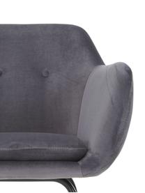 Fauteuil à bascule en velours gris Emilia, Velours gris