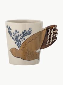 Tazza fatta a mano Hezha, Gres, Beige, blu, tonalità marroni, Ø 8 x Alt. 9 cm, 260 ml