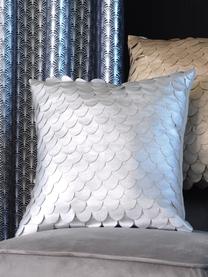 Schimmerndes Kissen Gatsby Chic, mit Inlett, Bezug: 50% Polyester, 50% Polyur, Silberfarben, 40 x 40 cm