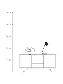 Lampada da tavolo con base in cemento Madrid, Paralume: metallo rivestito, Base della lampada: cemento, Nero, cemento, Larg. 22 x Alt. 57 cm
