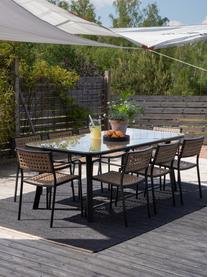 Sedia da giardino in rattan artificiale Paola, Struttura: metallo verniciato a polv, Nero, beige, Larg. 56 x Prof. 59 cm