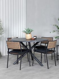 Záhradná stolička z umelého ratanu Paola, Čierna, béžová, Š 56 x H 59 cm