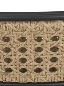 Sedia da giardino in rattan artificiale Paola, Struttura: metallo verniciato a polv, Nero, beige, Larg. 56 x Prof. 59 cm