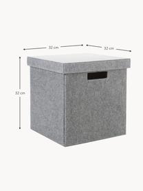 Caja Lena, Fieltro hecho de plástico reciclado, Gris, Al 32 x An 32 cm