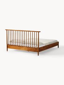 Cama de madera de pino Windsor, con cabecero, Madera de pino macizo

Este producto está hecho de madera de origen sostenible y con certificación FSC®., Madera de pino oscura, An 140 x L 200 cm