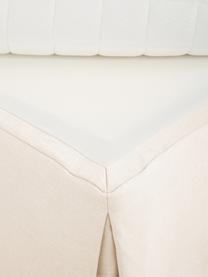 Letto boxspring premium Dahlia, Materasso: nucleo a 5 zone di molle , Piedini: legno massiccio di betull, Tessuto bianco crema, Larg.140 x  lung. 200 cm, grado di durezza H2