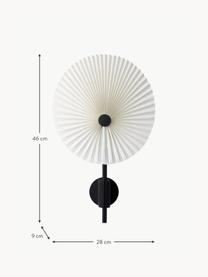 Applique grande a LED con luce regolabile Liris, Paralume: lamina in PVC con tessuto, Nero, bianco, Larg. 28 x Alt. 46 cm