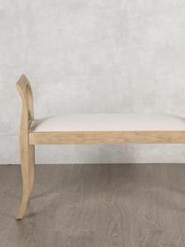 Banco de madera de roble Colony, Tapizado: algodón, Estructura: madera de roble pintada, Blanco, beige, An 92 x Al 64 cm