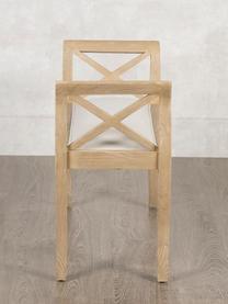 Banco de madera de roble Colony, Tapizado: algodón, Estructura: madera de roble pintada, Blanco, beige, An 92 x Al 64 cm