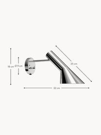 Wandleuchte AJ mit Stecker, Silberfarben, B 32 x H 18 cm