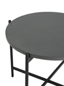 Mesa para exterior de metal con tablero de cemento Avisa, Tablero: fibrocemento, Estructura: metal con pintura en polv, Gris, negro, Ø 53 x Al 40 cm