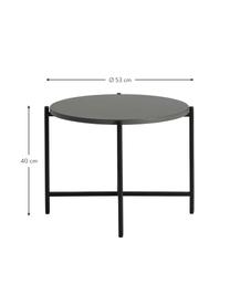 Mesa para exterior de metal con tablero de cemento Avisa, Tablero: fibrocemento, Estructura: metal con pintura en polv, Gris, negro, Ø 53 x Al 40 cm