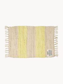 Ručně tkaná bavlněná rohož Chindi, 100 % bavlna, Světle žlutá, světle béžová, Š 45 cm, D 60 cm