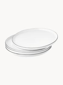 Ručně vyrobené porcelánové snídaňové talíře Salt, 4 ks, Porcelán, Bílá, Ø 22 cm