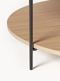 Tavolino rotondo da salotto in legno Renee, Ripiani: pannello di fibra a media, Struttura: metallo verniciato a polv, Legno di frassino, Ø 90 cm