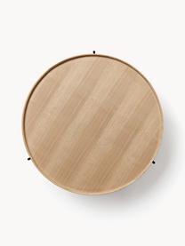 Tavolino rotondo da salotto in legno Renee, Ripiani: pannello di fibra a media, Struttura: metallo verniciato a polv, Legno di frassino, Ø 90 cm