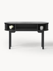 Pracovný stôl s drážkovanou prednou časťou Calary, Čierna, Š 130 x H 50 cm