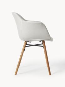 Židle s područkami s úzkým skořepinovým sedákem Fiji, Tlumeně bílá, Š 59 cm, H 55 cm