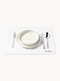 Sets de table en lin avec slogan Alari, 4 pièces, 100 % pur lin, certifié European Flax

Le matériau est certifié STANDARD 100 OEKO-TEX®, 4854CIT, CITEVE, Blanc cassé, rouge, larg. 50 x long. 40 cm