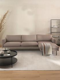 Ecksofa Moby, Bezug: Polyester Der hochwertige, Gestell: Massives Kiefernholz, Bir, Webstoff Beige, B 280 x T 160 cm, Eckteil links